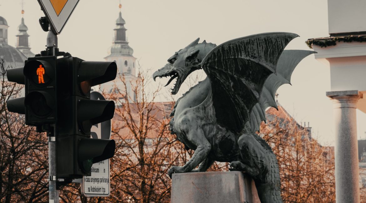 Statue near the road